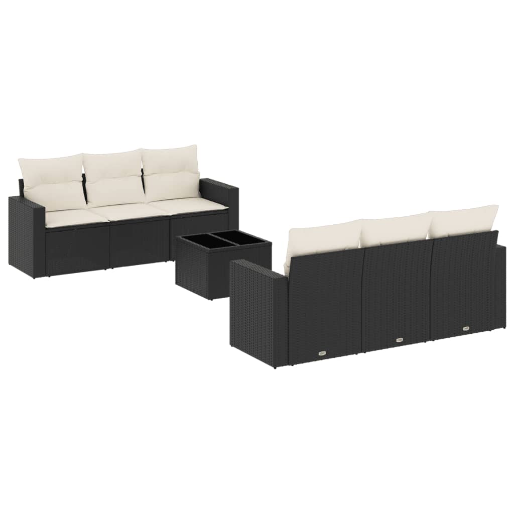 Garden Sofa Set Black, Cream White