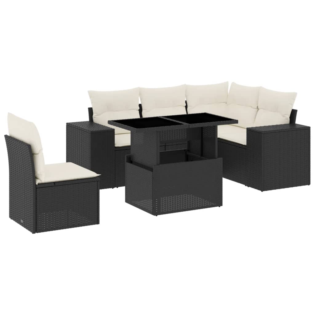 Garden Sofa Set Black, Cream White