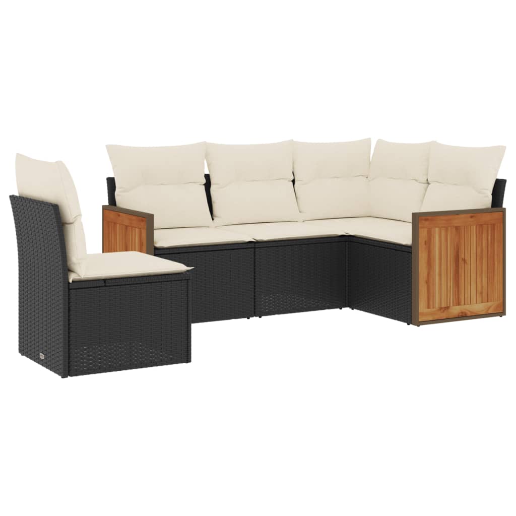 Garden Sofa Set Black, Cream White