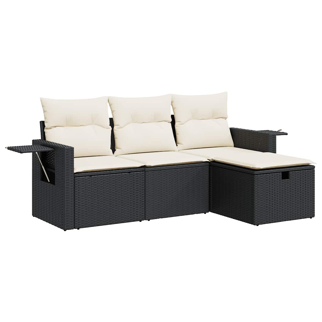 Garden Sofa Set Black, Cream White
