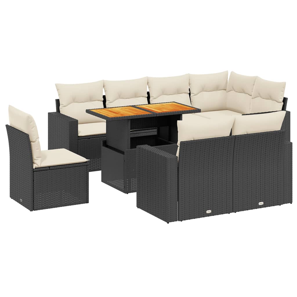 Garden Sofa Set Black, Cream White