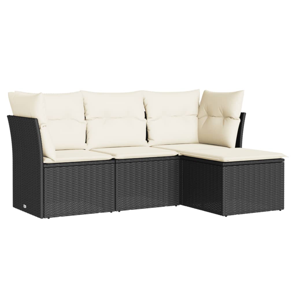 Garden Sofa Set Black, Cream White