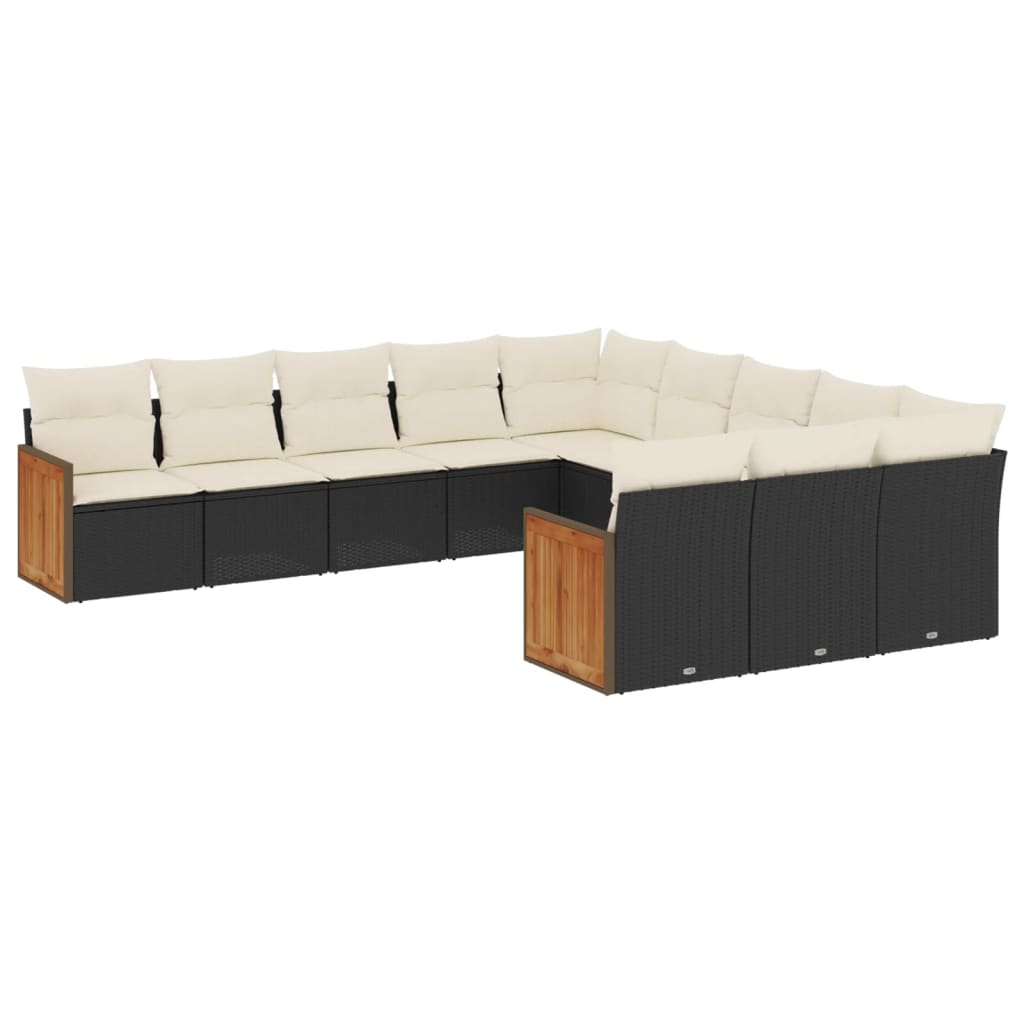 Garden Sofa Set Black, Cream White