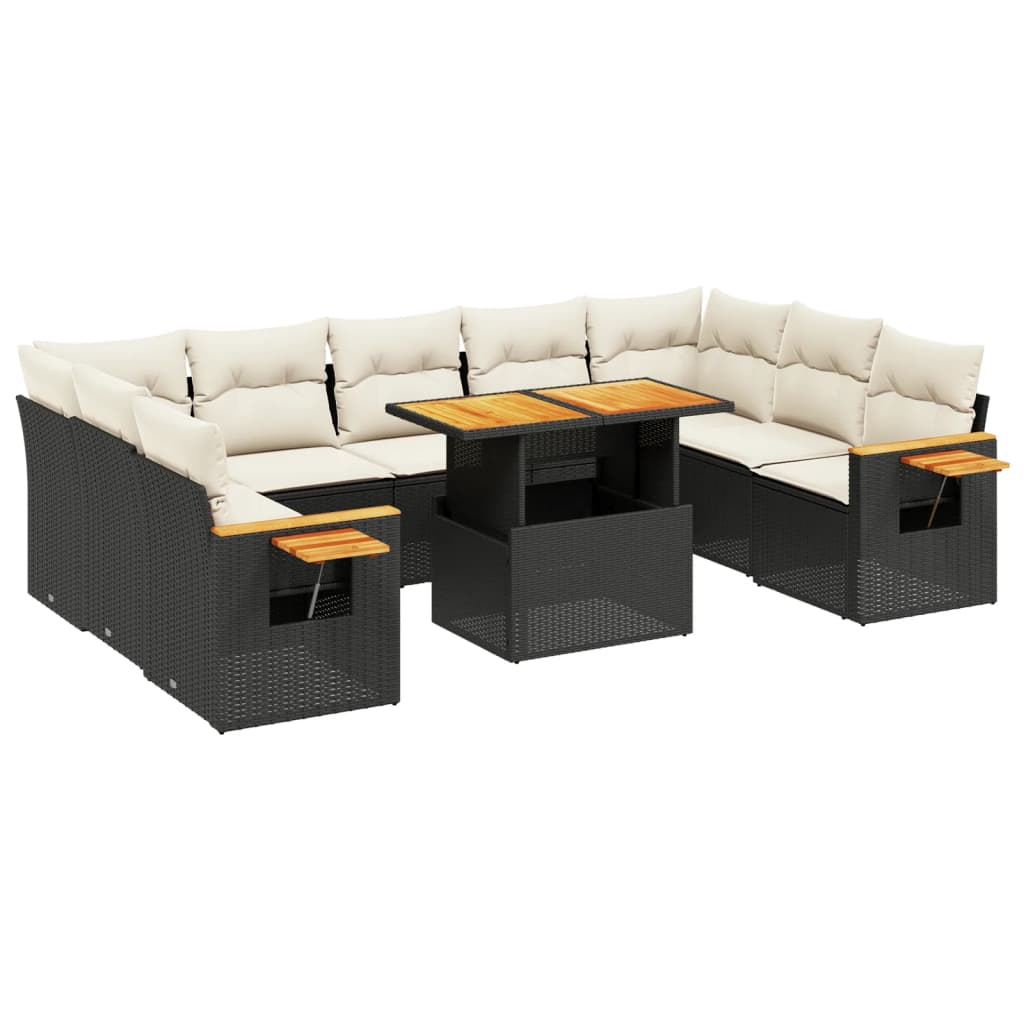 Garden Sofa Set Black, Cream White