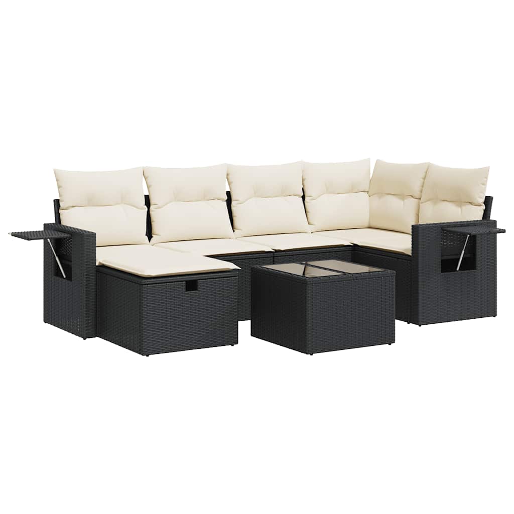 Garden Sofa Set Black, Cream White