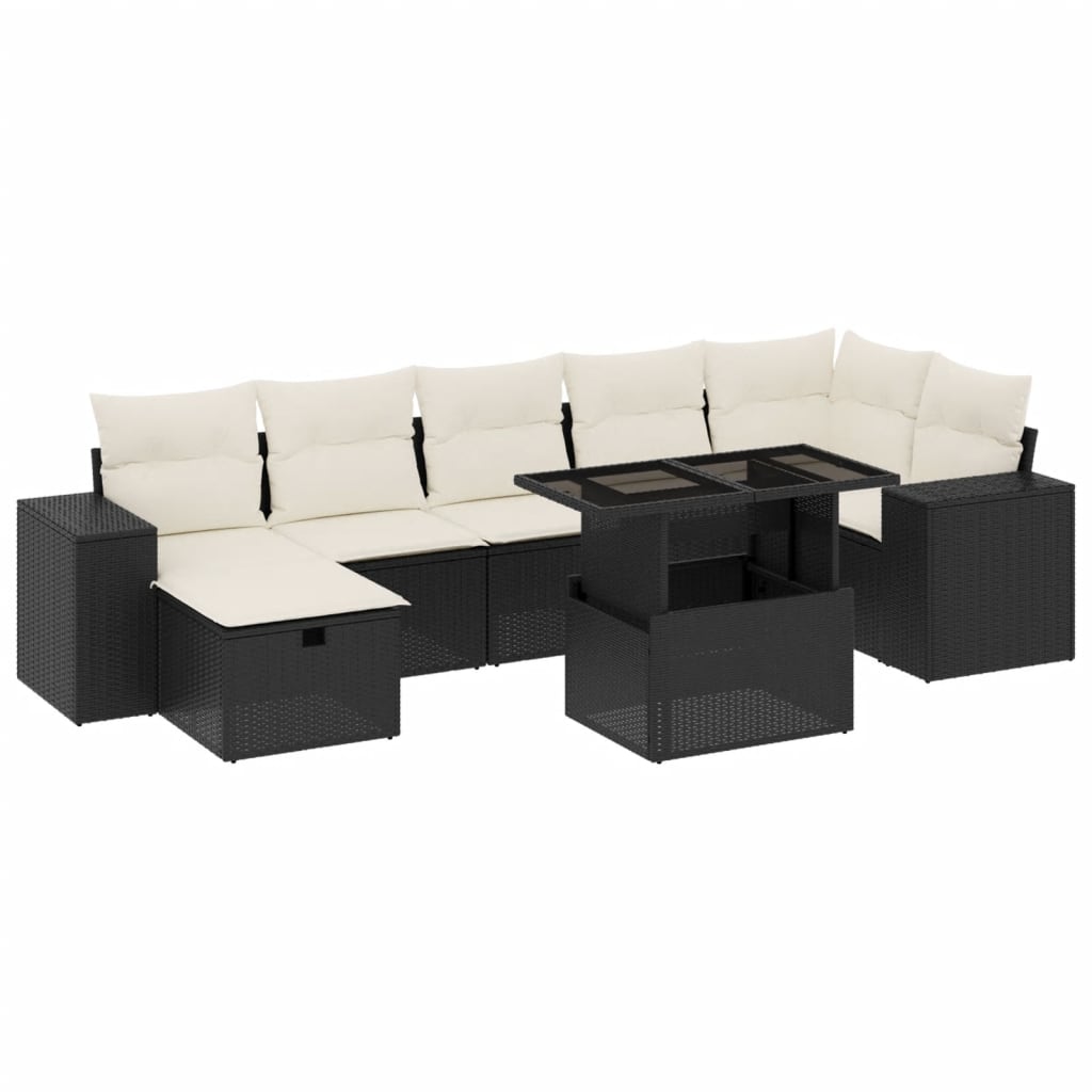 Garden Sofa Set Black, Cream White
