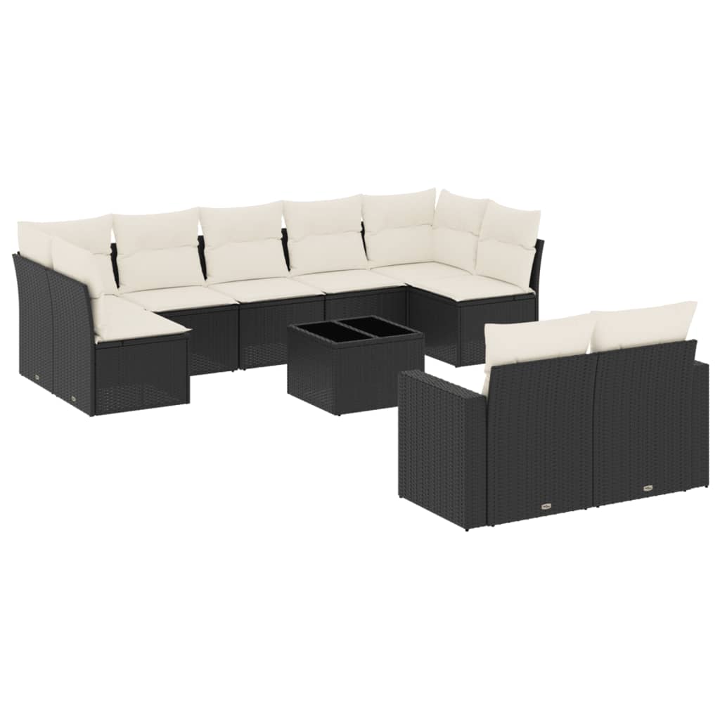 Garden Sofa Set Black, Cream White