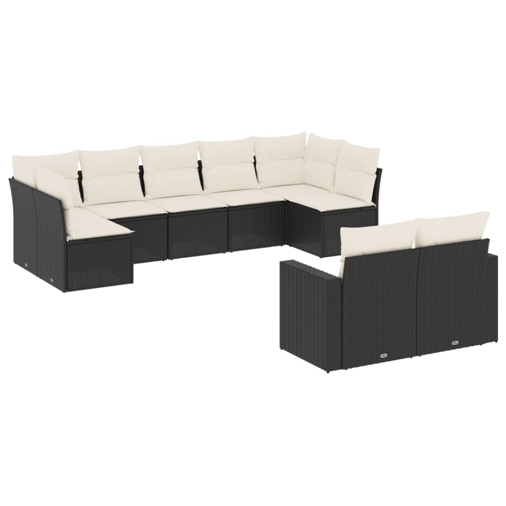 Garden Sofa Set Black, Cream White