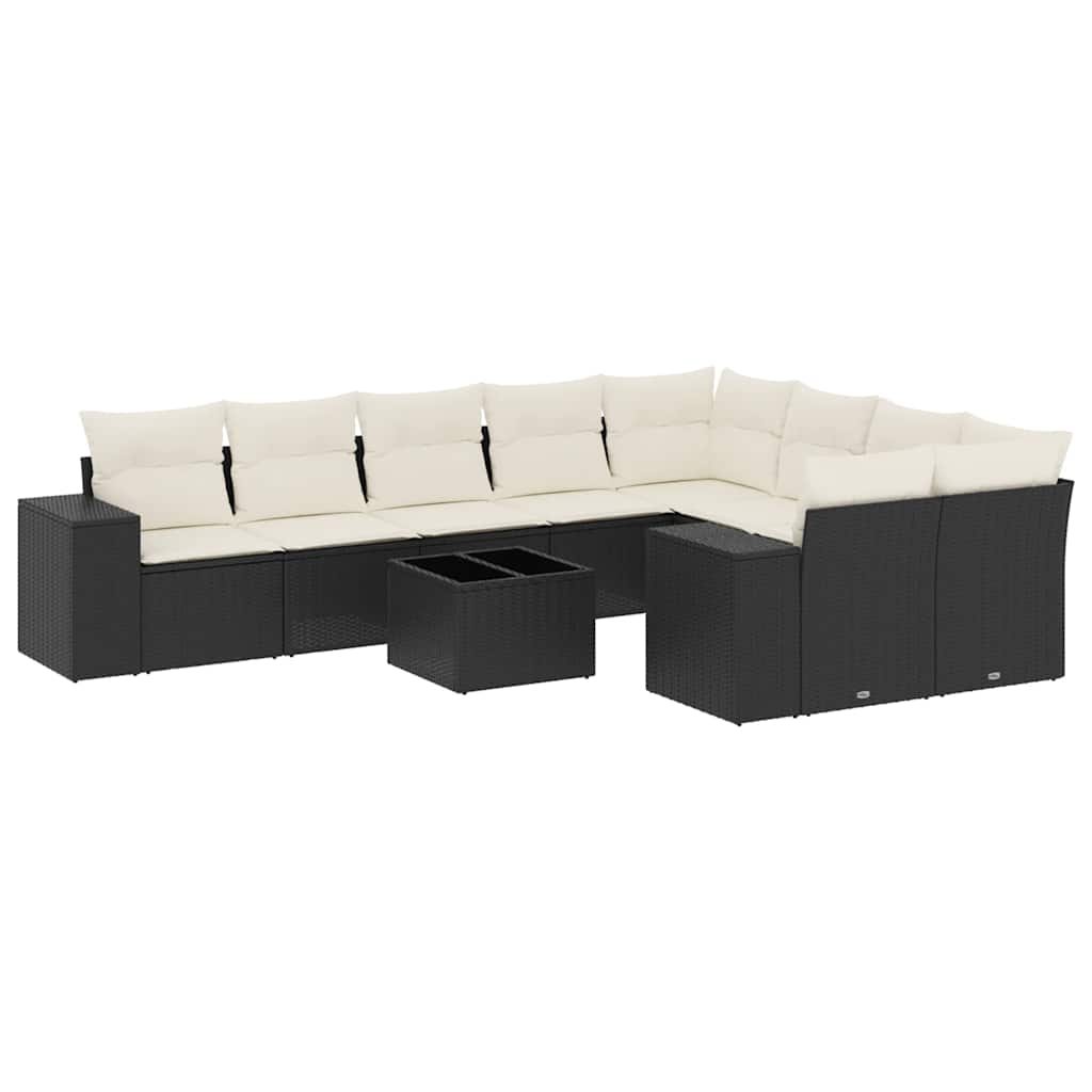 Garden Sofa Set Black, Cream white