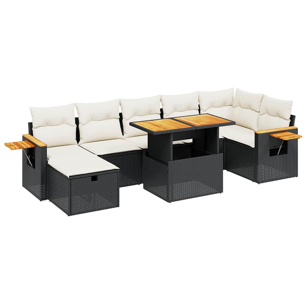 Garden Sofa Set Black, Cream White