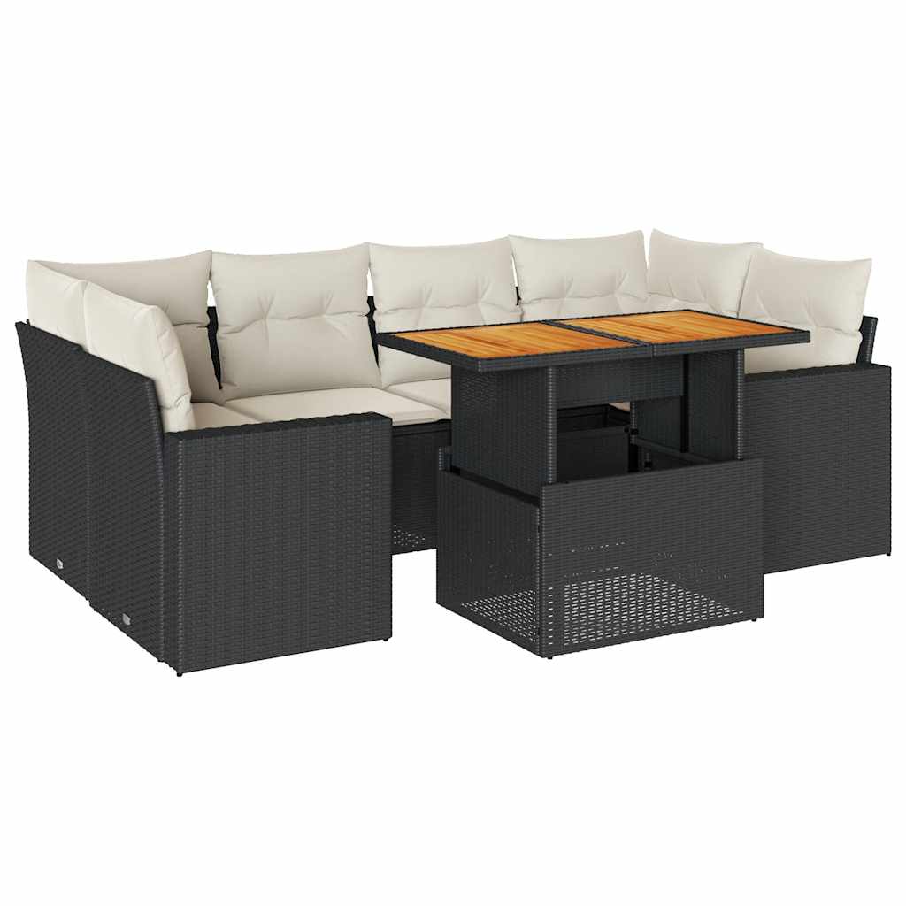 Garden Sofa Set Black, Cream white