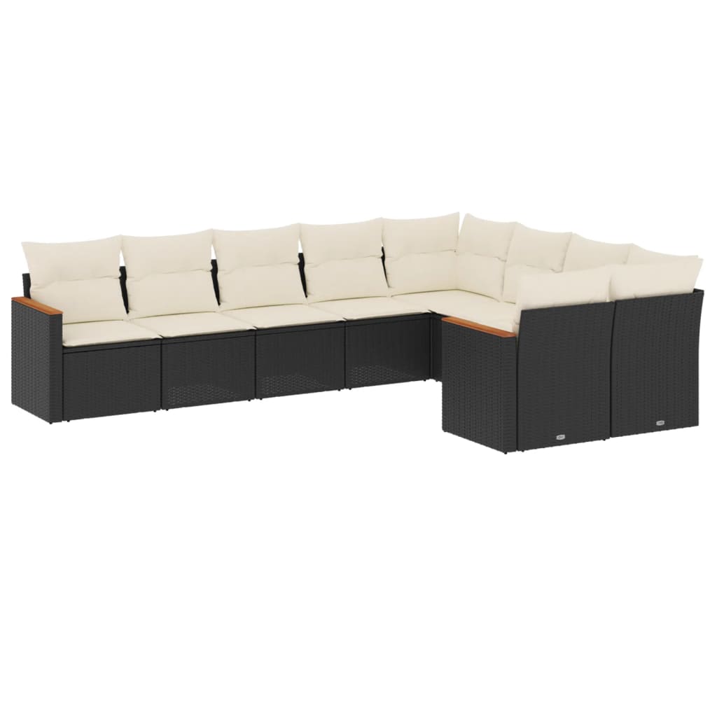 Garden Sofa Set Black, Cream white