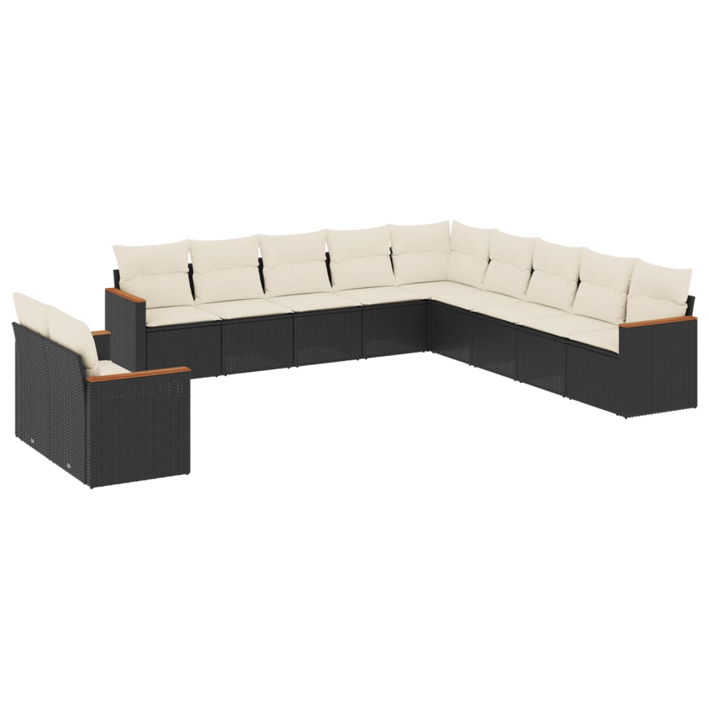 Garden Sofa Set Black, Cream White