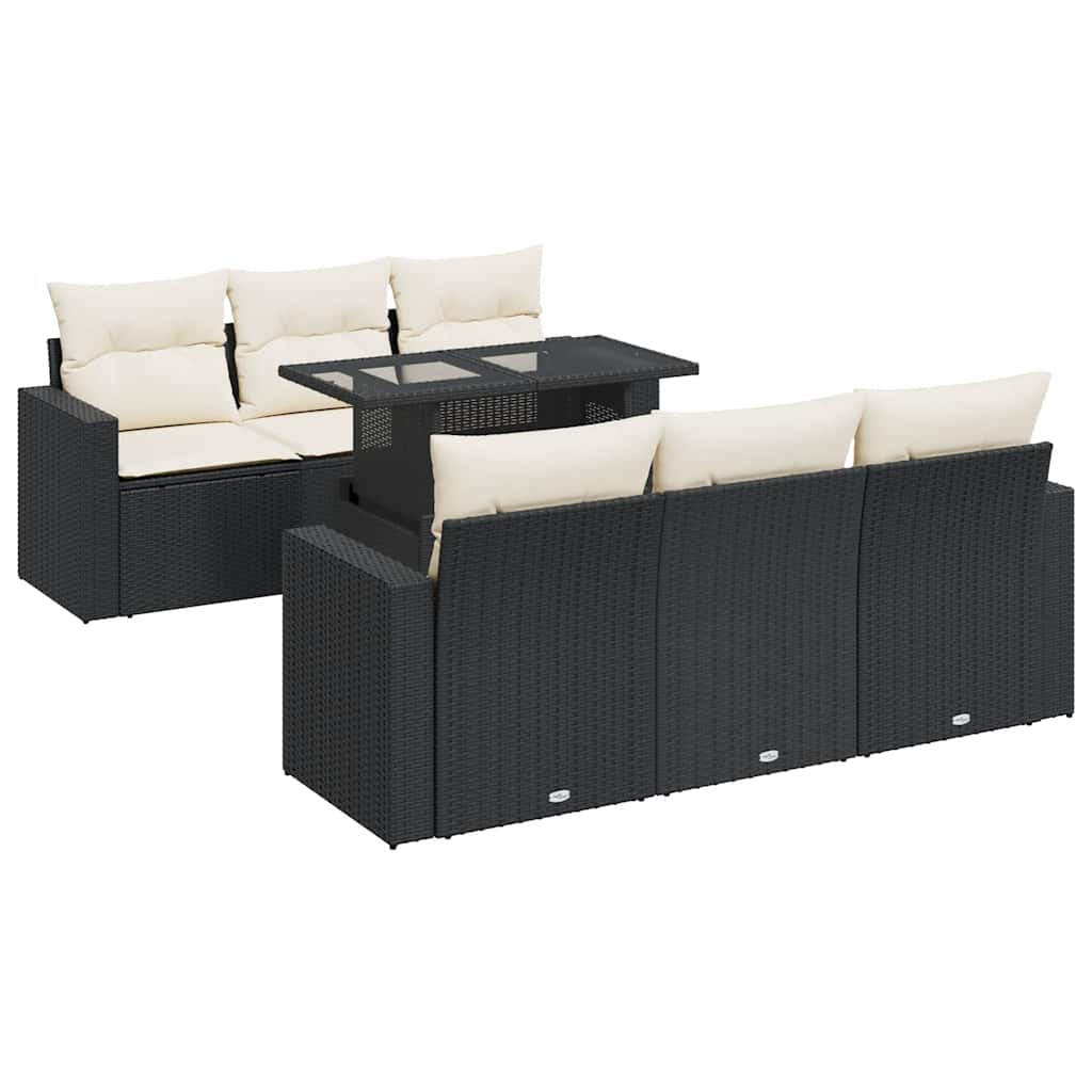 Garden Sofa Set Black, Cream White