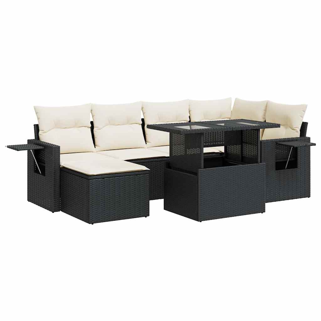 Garden Sofa Set Black, Cream White