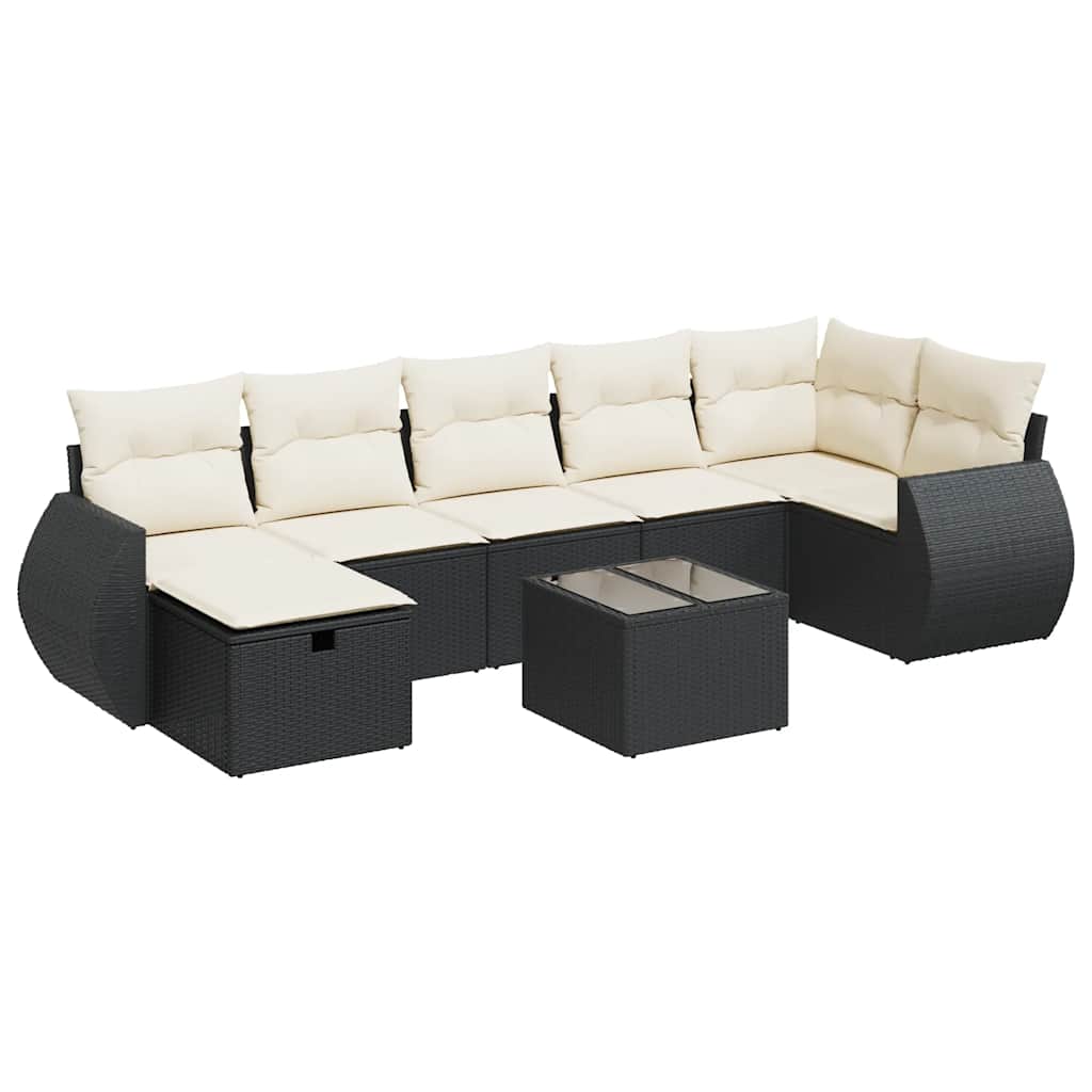 Garden Sofa Set Black, Cream White
