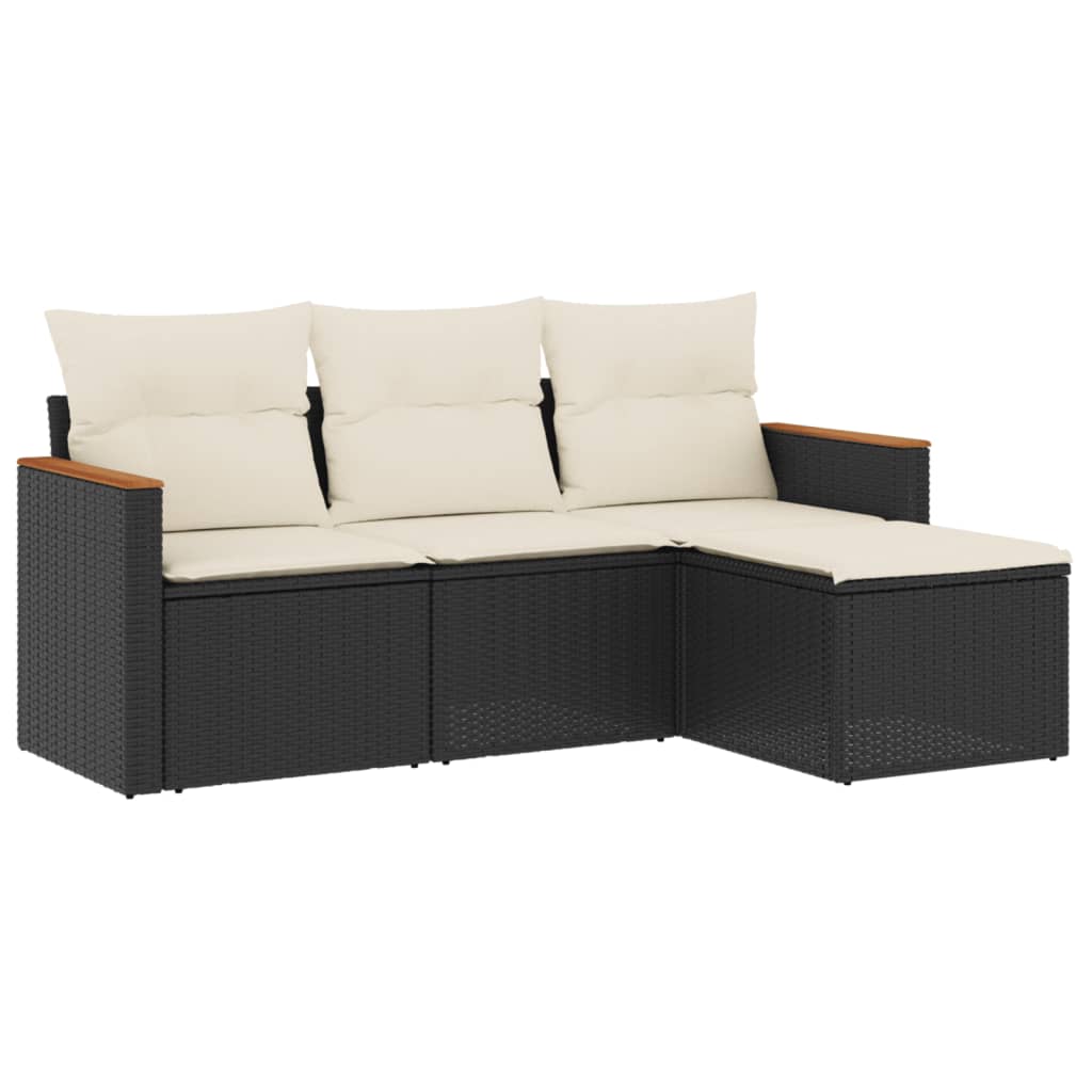 Garden Sofa Set Black, Cream white