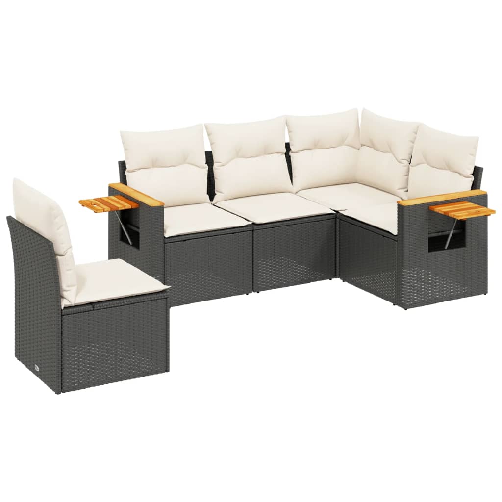 Garden Sofa Set Black, Cream White