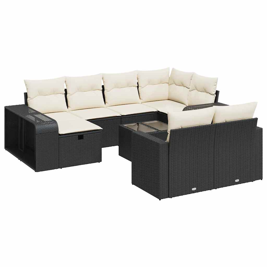 Garden Sofa Set Black, Cream White