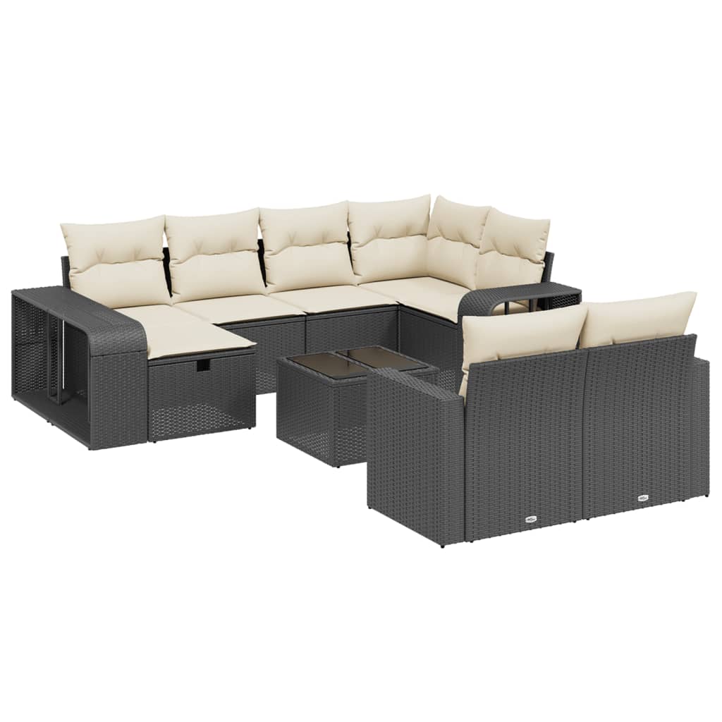 Garden Sofa Set Black, Cream White