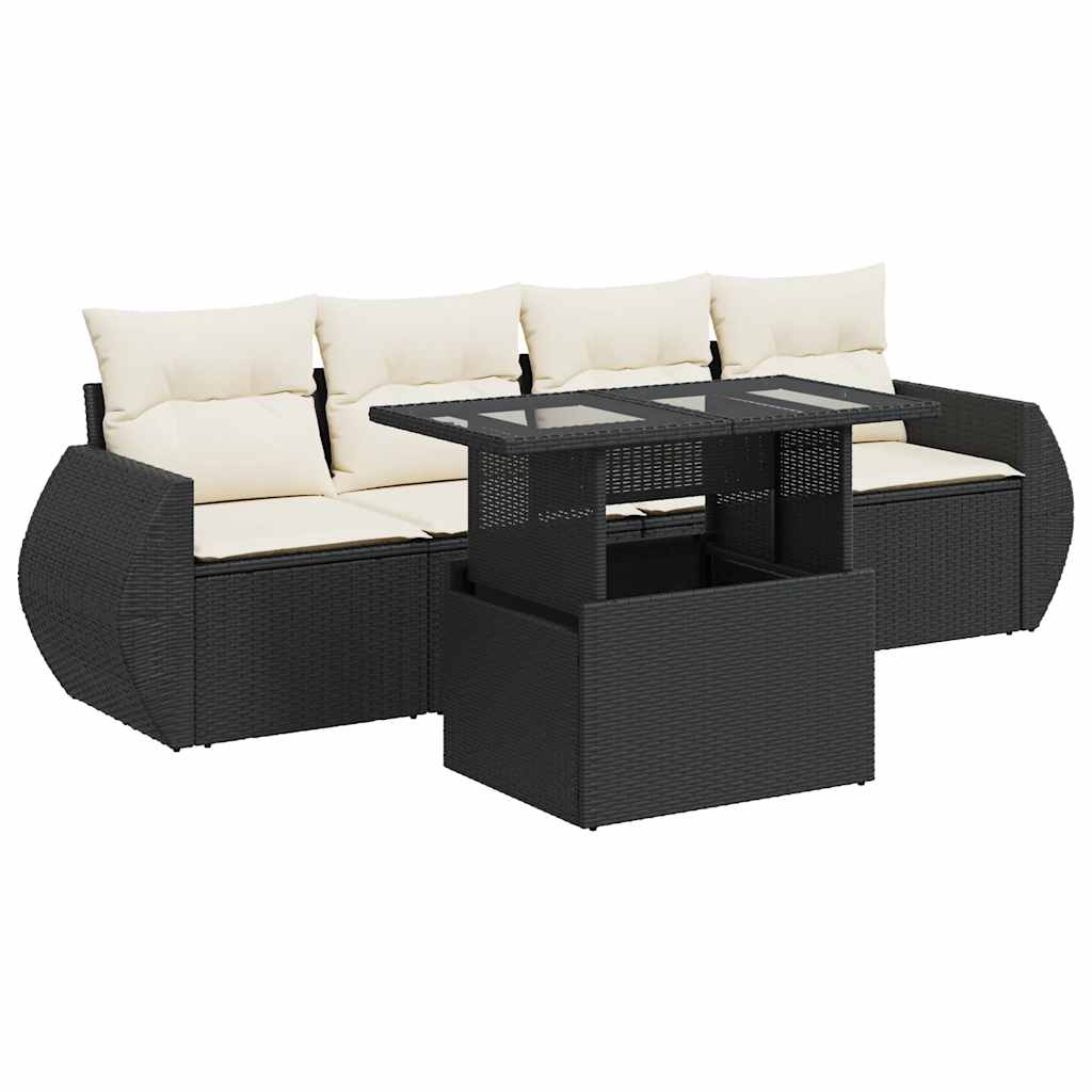 Garden Sofa Set Black, Cream White