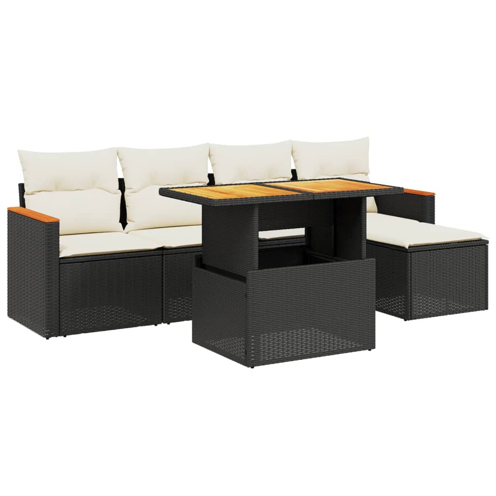 Garden Sofa Set Black, Cream White