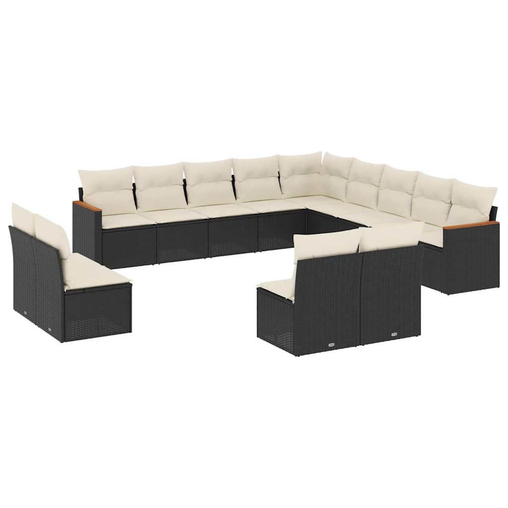 Garden Sofa Set Black, Cream White