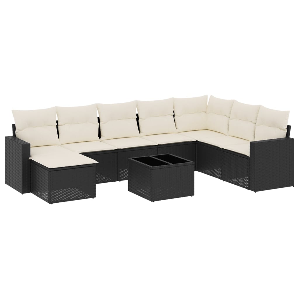 Garden Sofa Set Black, Cream White
