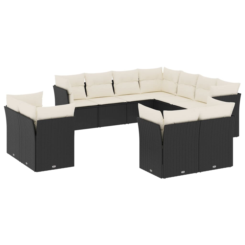 Garden Sofa Set Black, Cream white
