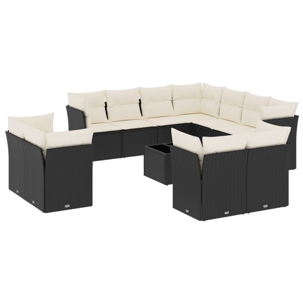 Garden Sofa Set Black, Cream White