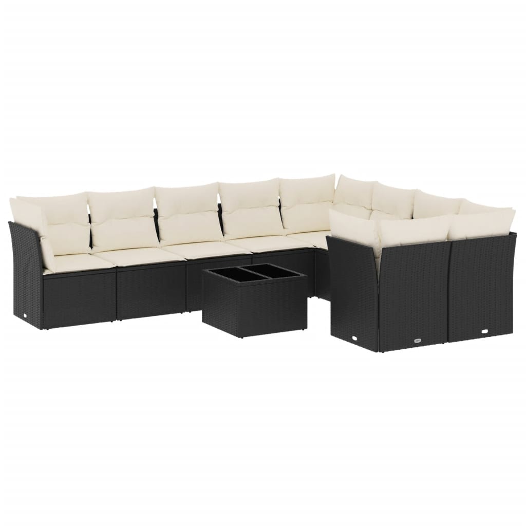 Garden Sofa Set Black, Cream White