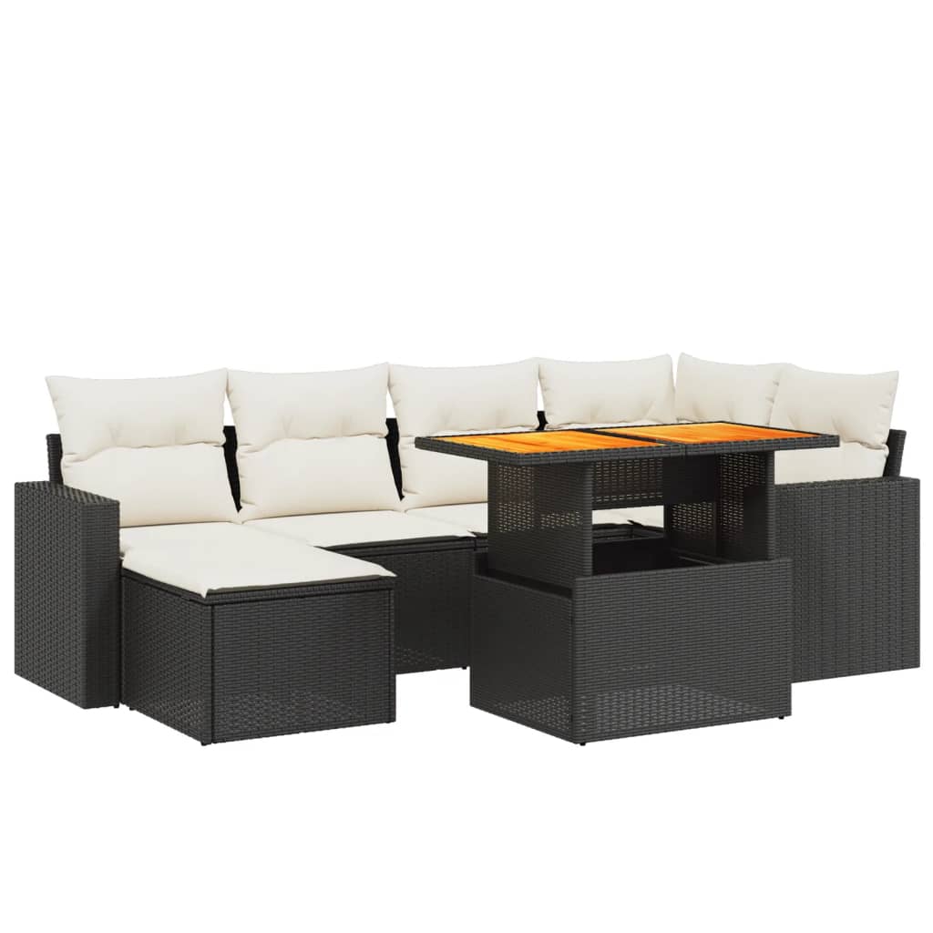 Garden Sofa Set Black, Cream White