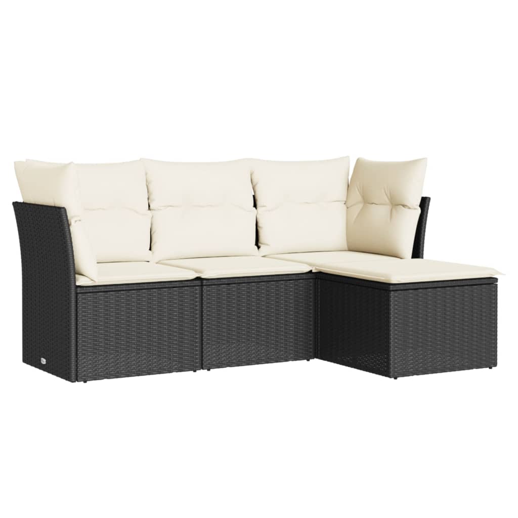 Garden Sofa Set Black, Cream White
