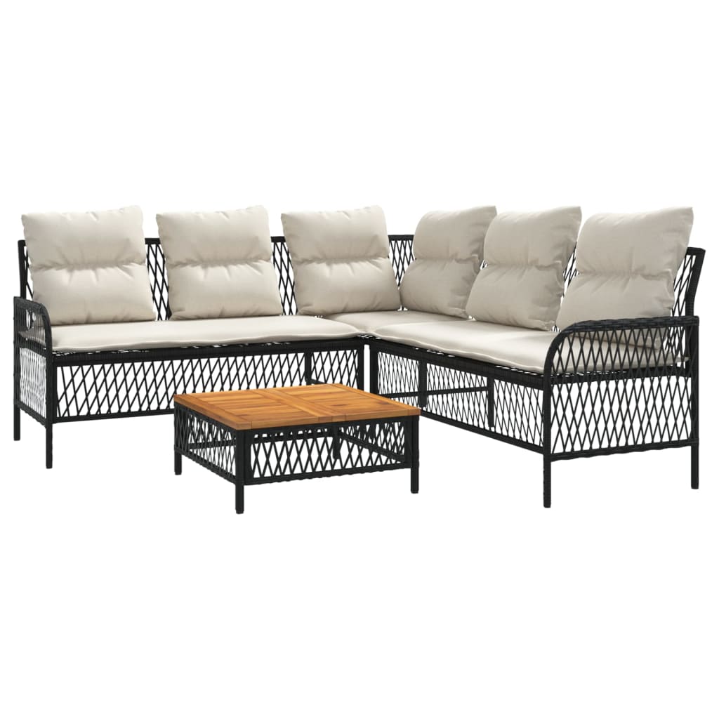 Garden Sofa Set Black, Cream White