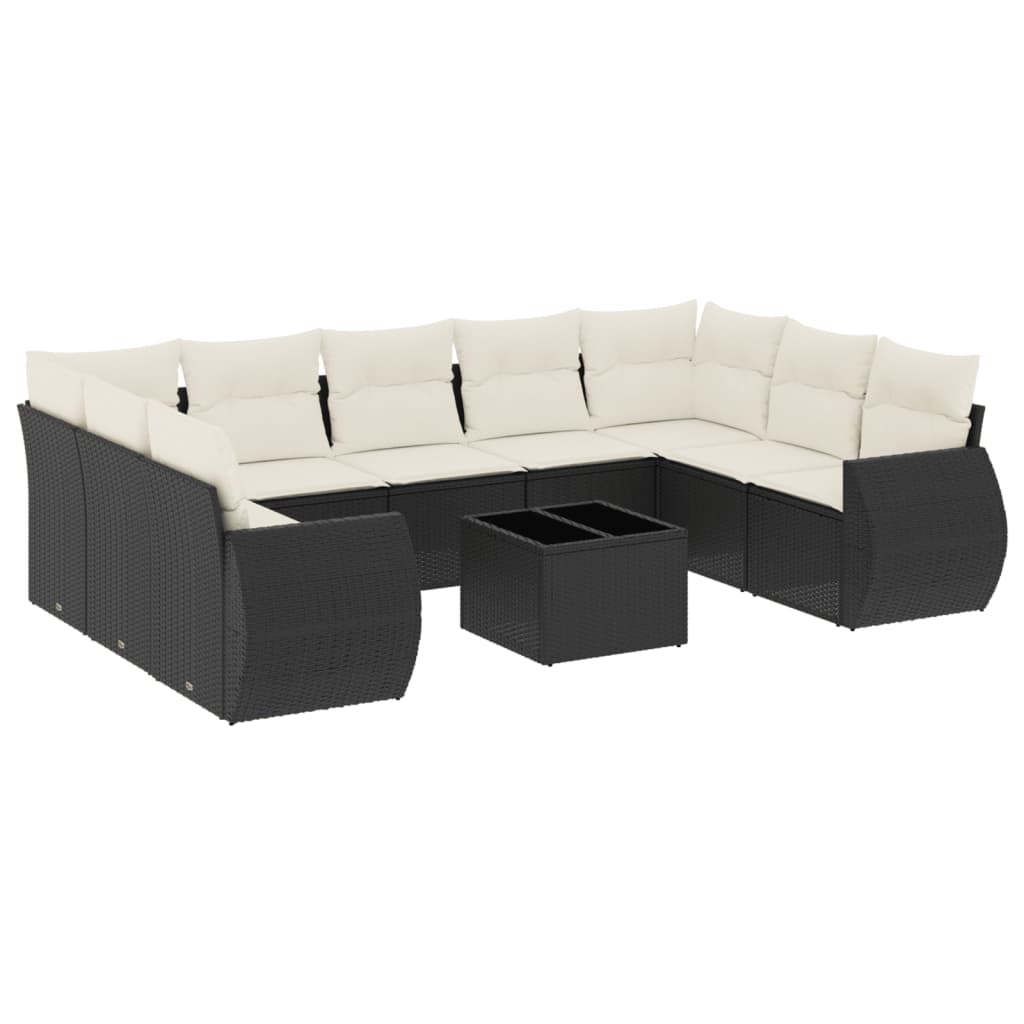 Garden Sofa Set Black, Cream White