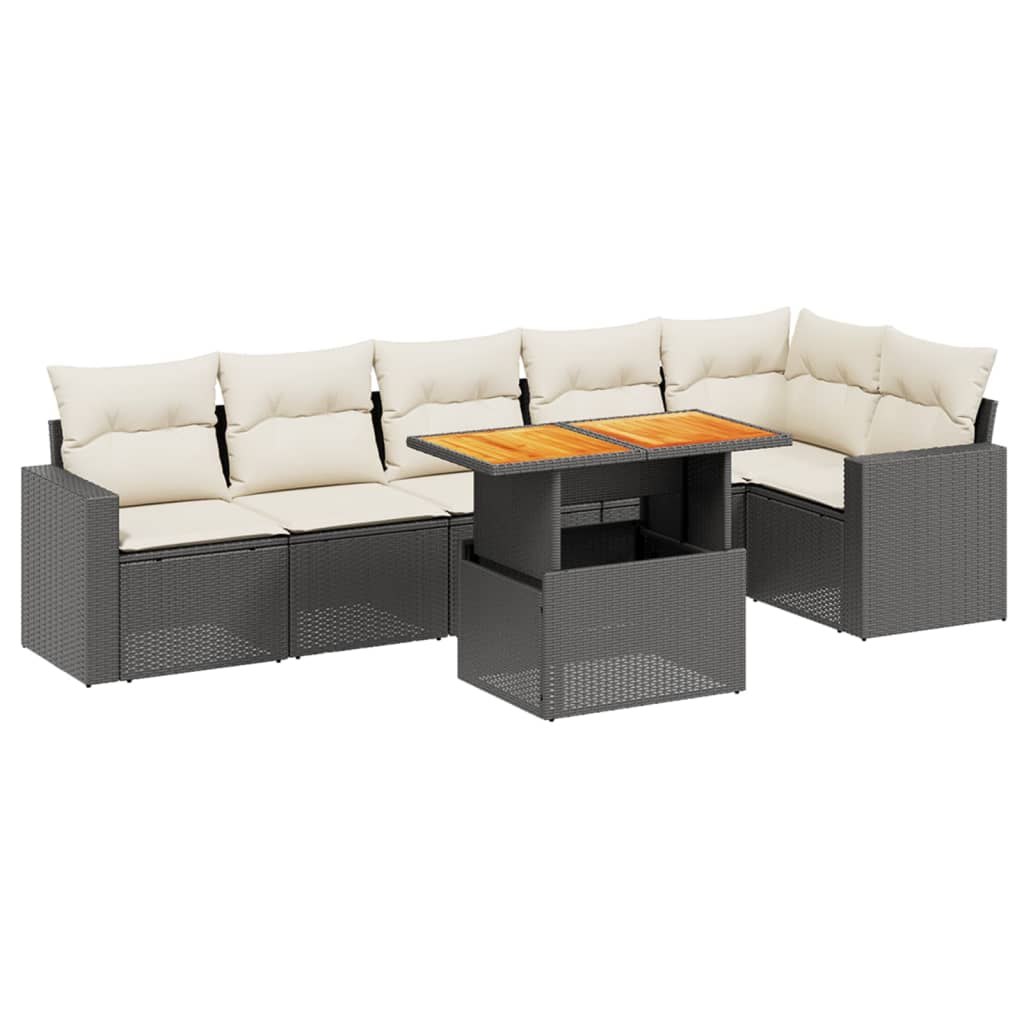 Garden Sofa Set Black, Cream White