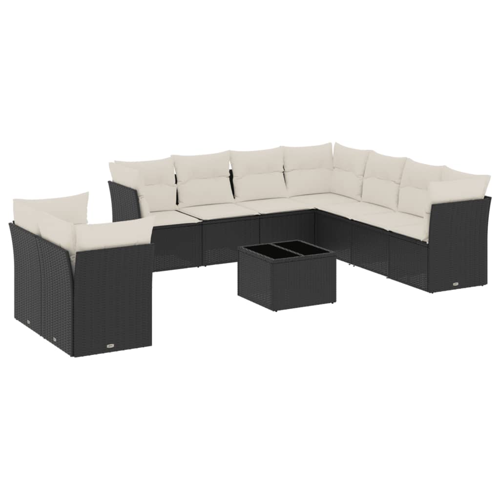 Garden Sofa Set Black, Cream White