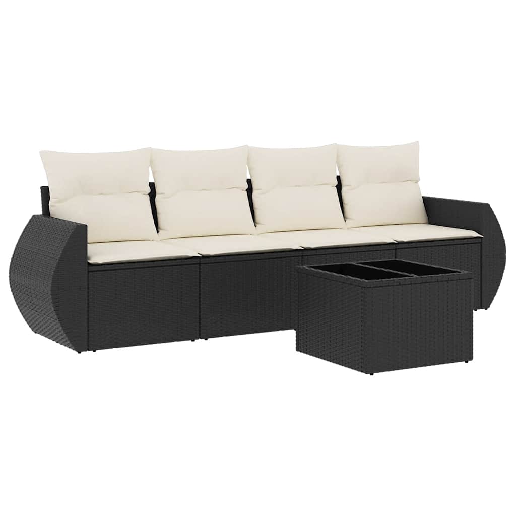 Garden Sofa Set Black, Cream White