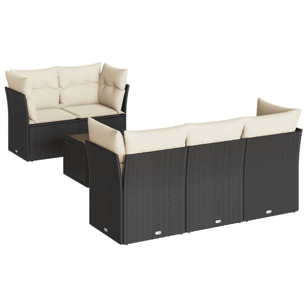Garden Sofa Set Black, Cream White
