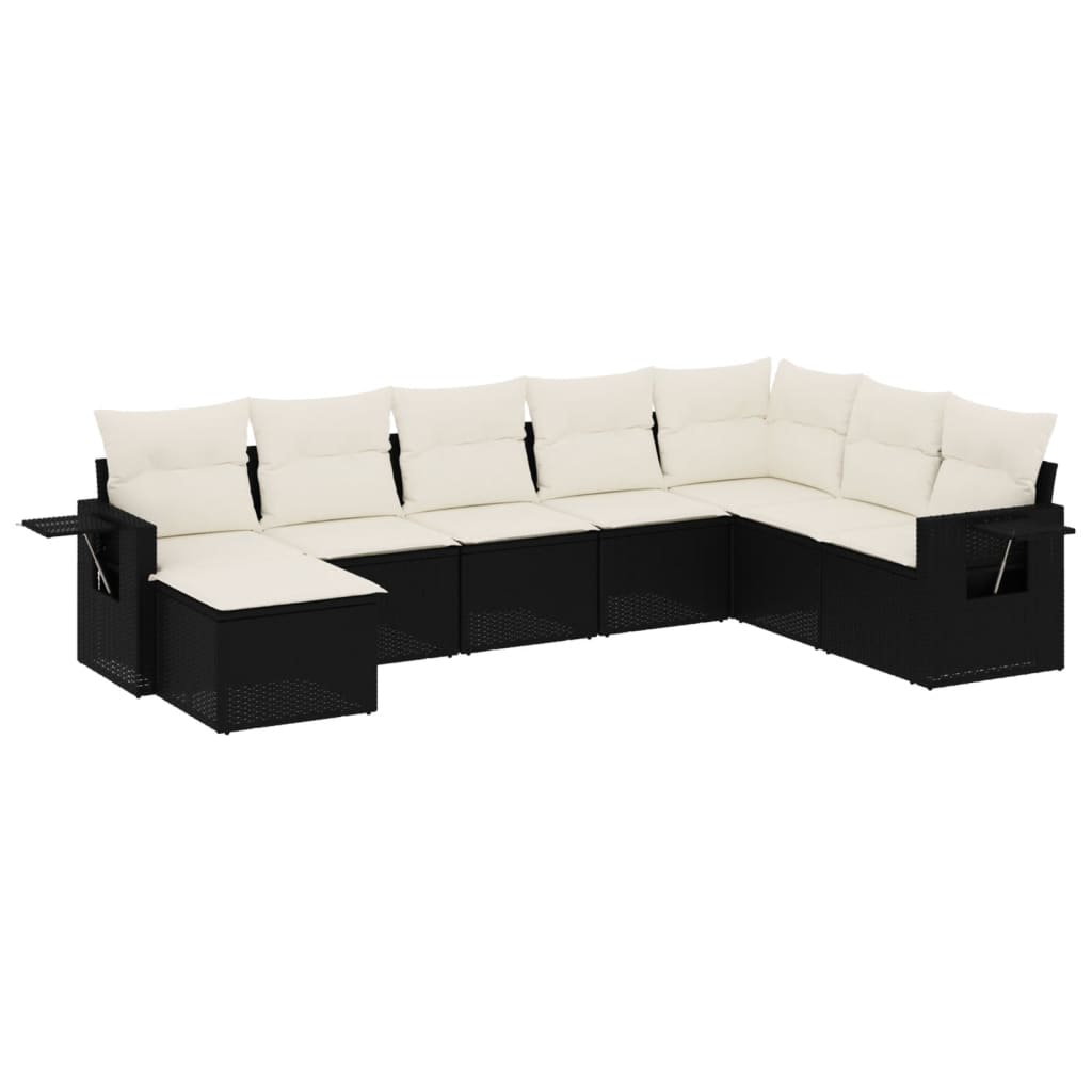 Garden Sofa Set Black, Cream White