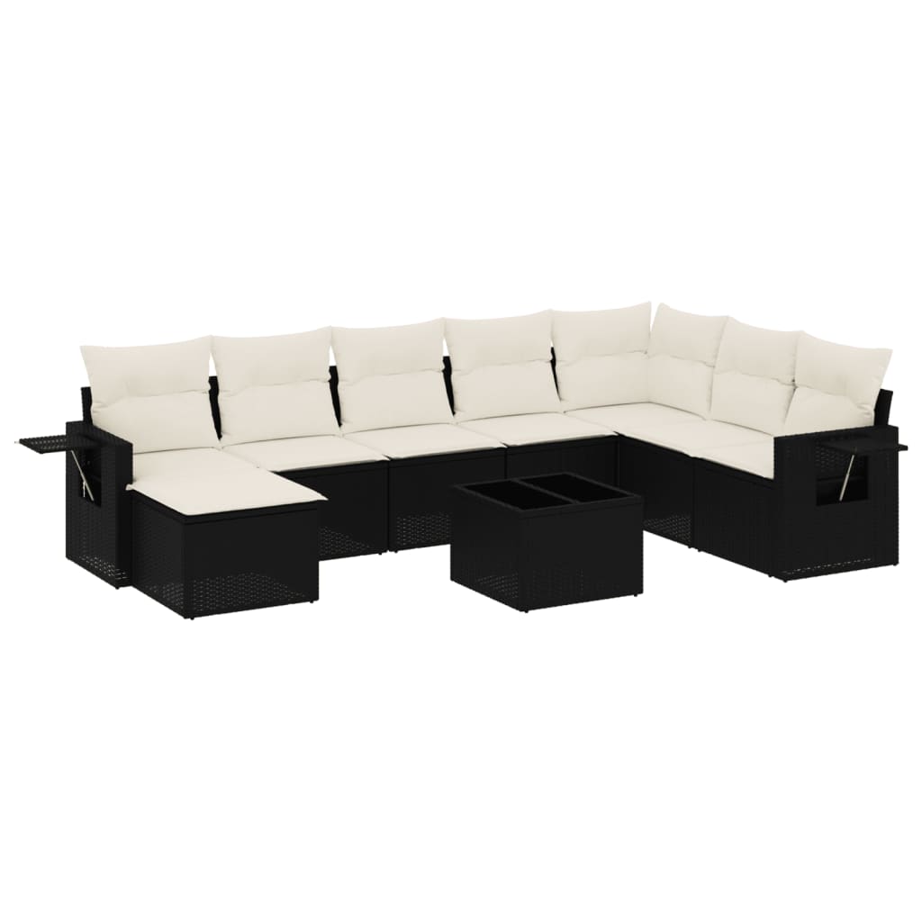 Garden Sofa Set Black, Cream White