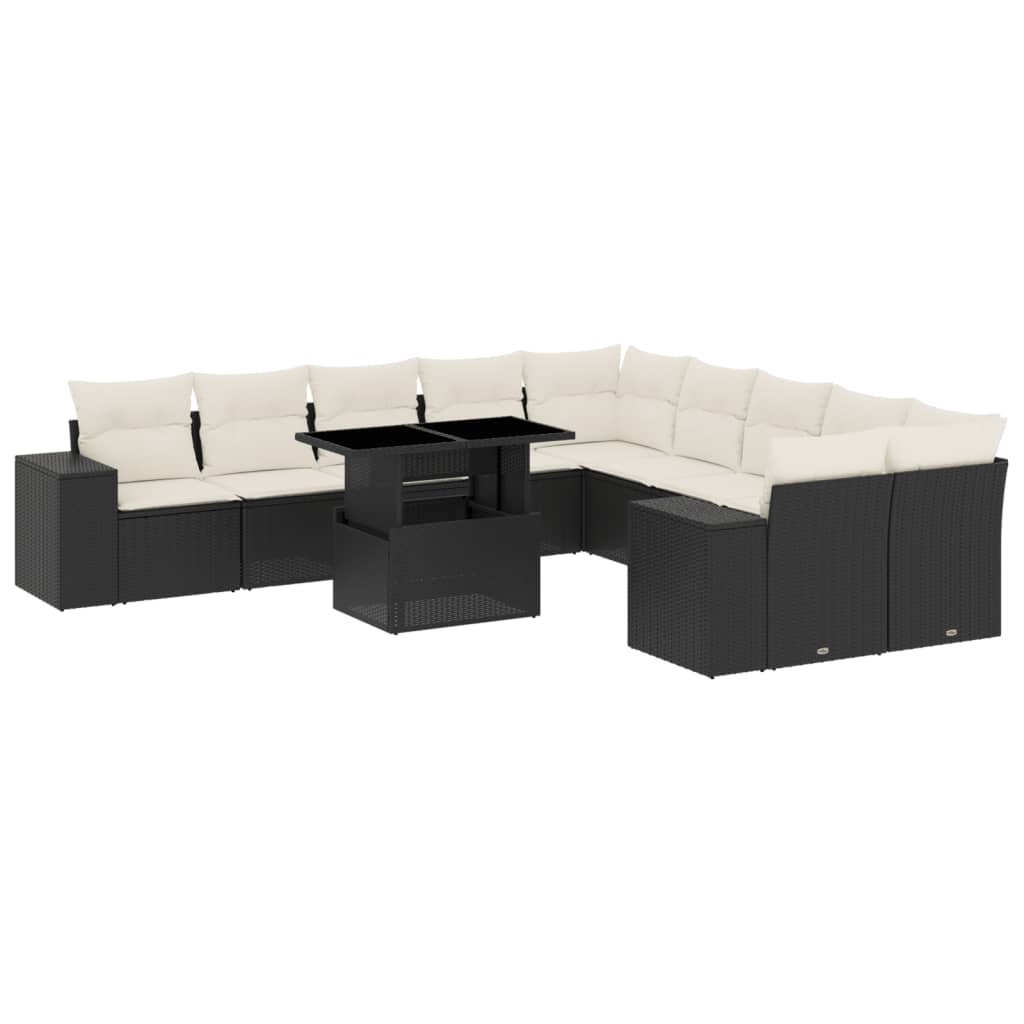Garden Sofa Set Black, Cream White