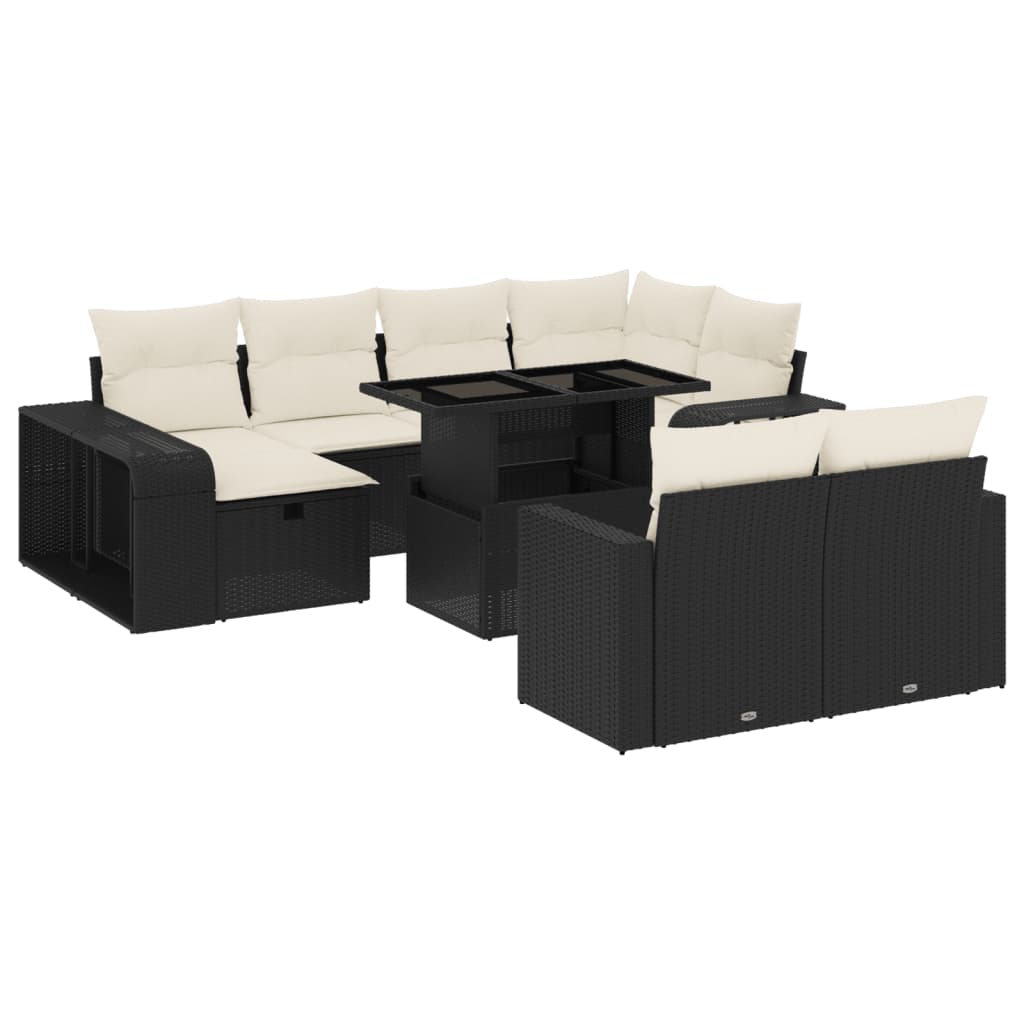 Garden Sofa Set Black, Cream White