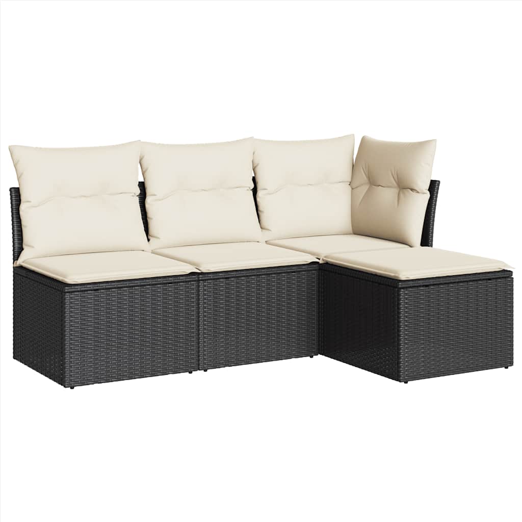 Garden Sofa Set Black, Cream White