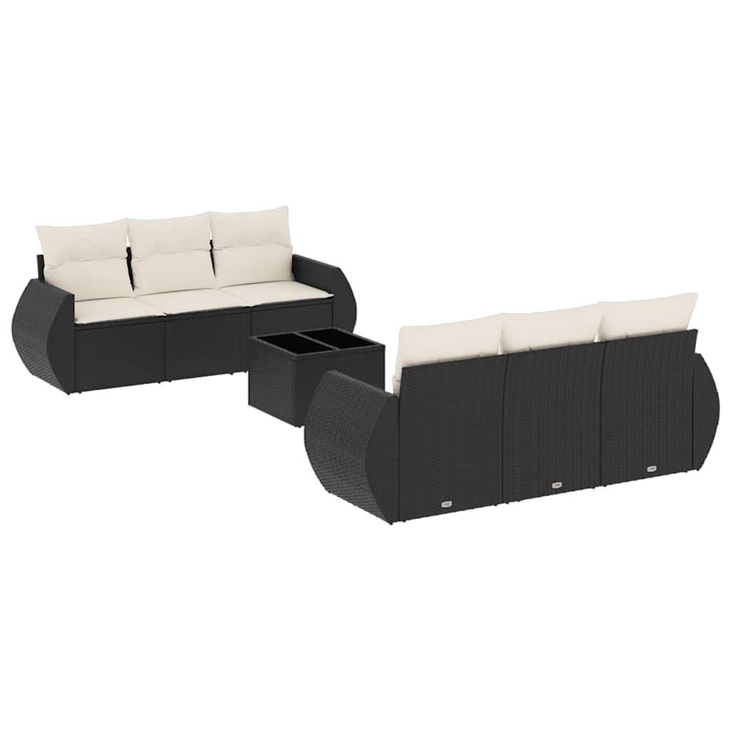 Garden Sofa Set Black, Cream White
