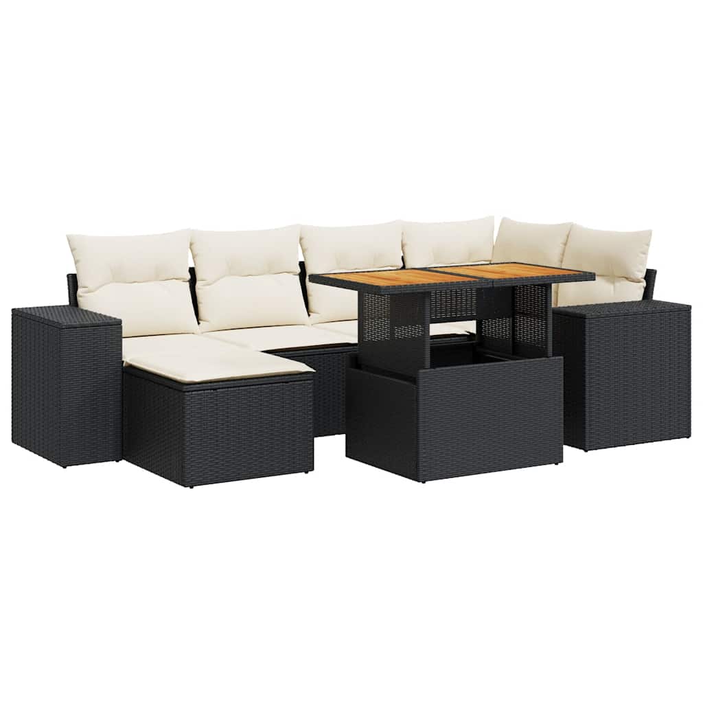 Garden Sofa Set Black, Cream white