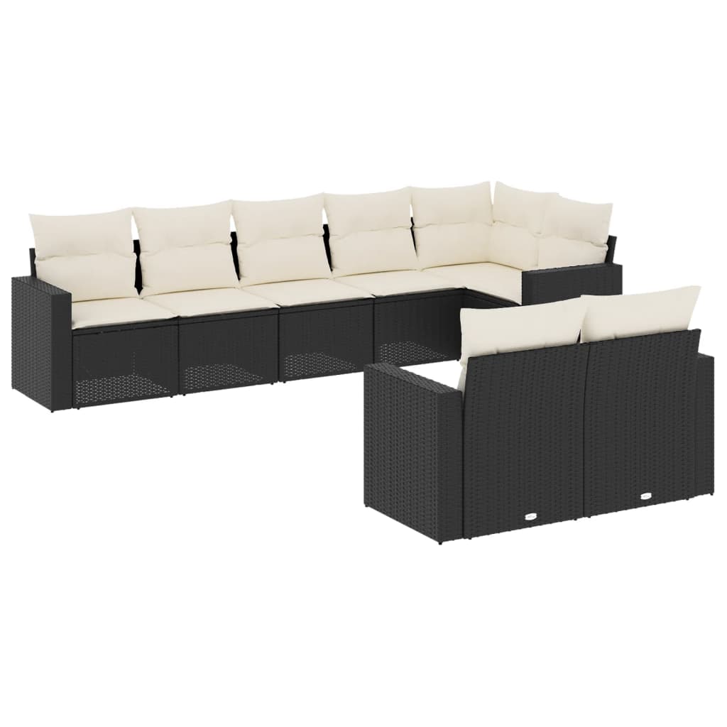 Garden Sofa Set Black, Cream White