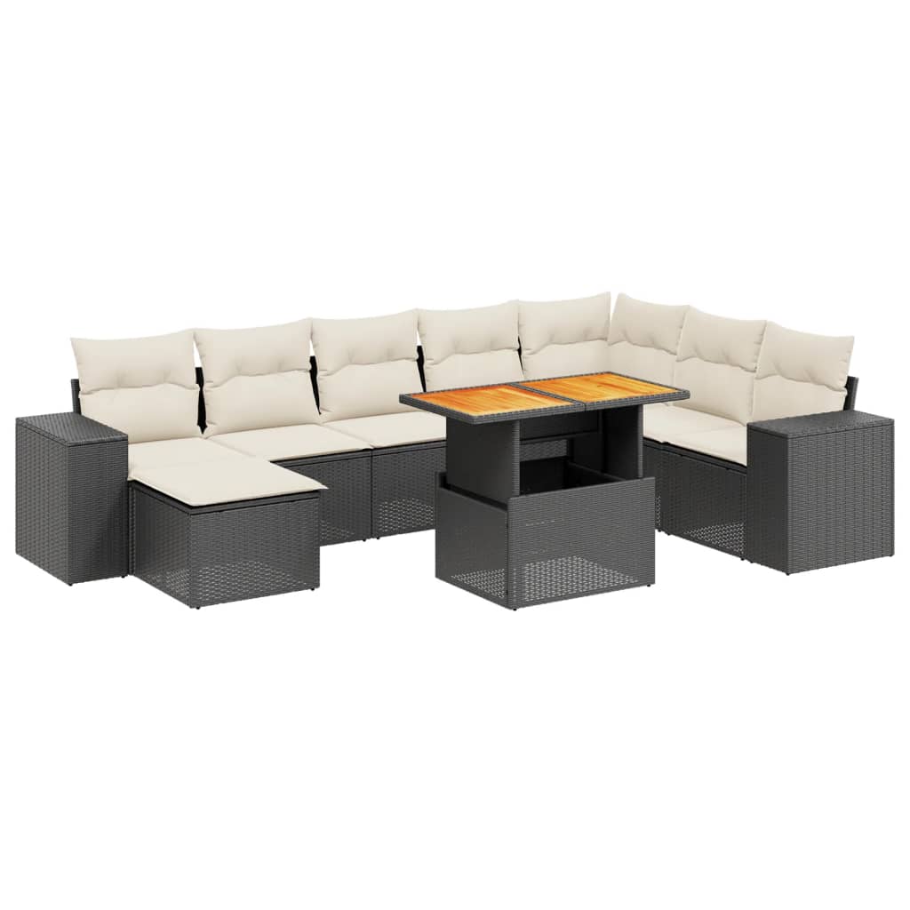 Garden Sofa Set Black, Cream White