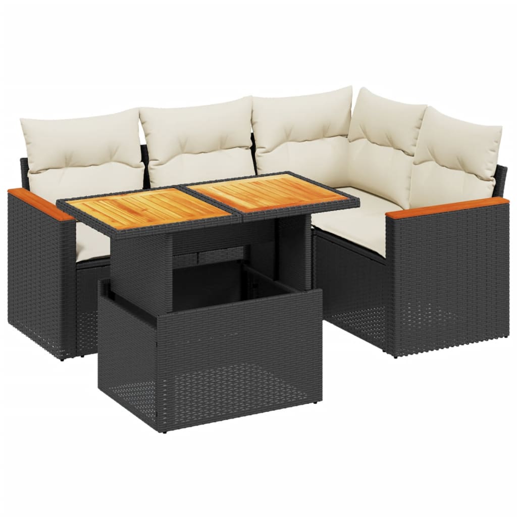 Garden Sofa Set Black, Cream White