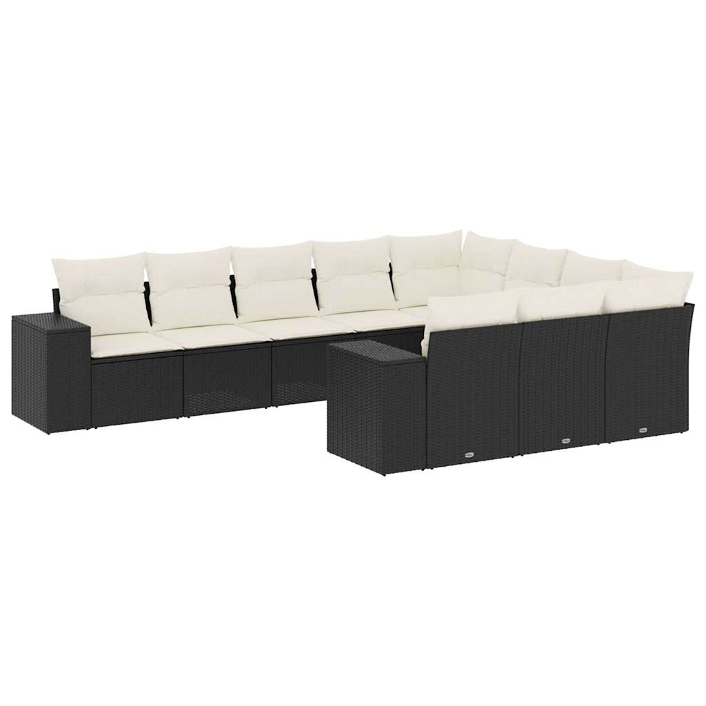 Garden Sofa Set Black, Cream White